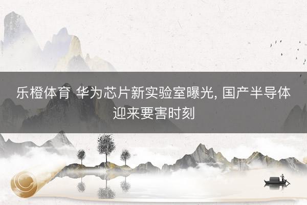乐橙体育 华为芯片新实验室曝光， 国产半导体迎来要害时刻
