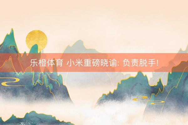 乐橙体育 小米重磅晓谕: 负责脱手!