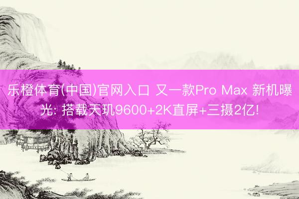 乐橙体育(中国)官网入口 又一款Pro Max 新机曝光: 搭载天玑9600+2K直屏+三摄2亿!