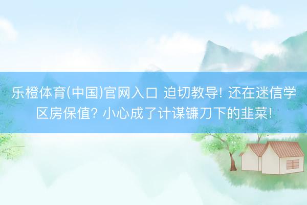 乐橙体育(中国)官网入口 迫切教导! 还在迷信学区房保值? 小心成了计谋镰刀下的韭菜!