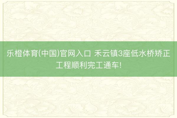 乐橙体育(中国)官网入口 禾云镇3座低水桥矫正工程顺利完工通车!
