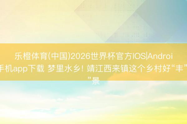 乐橙体育(中国)2026世界杯官方IOS|Android手机app下载 梦里水乡! 靖江西来镇这个乡村好“丰”景