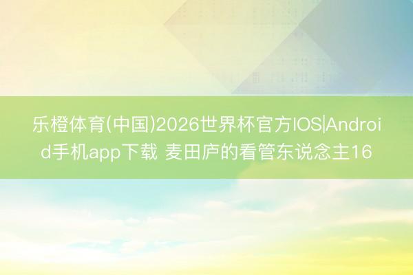 乐橙体育(中国)2026世界杯官方IOS|Android手机app下载 麦田庐的看管东说念主16