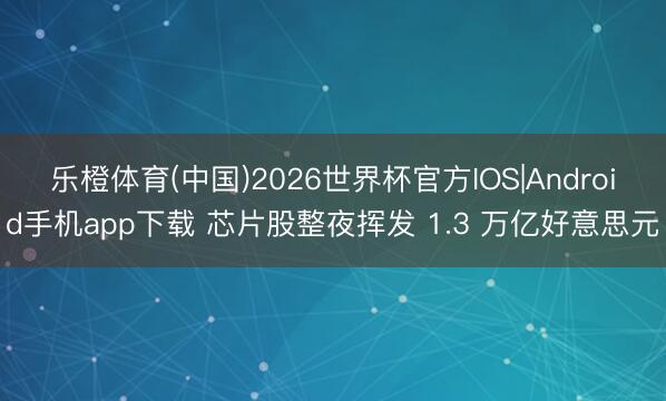 乐橙体育(中国)2026世界杯官方IOS|Android手机app下载 芯片股整夜挥发 1.3 万亿好意思元