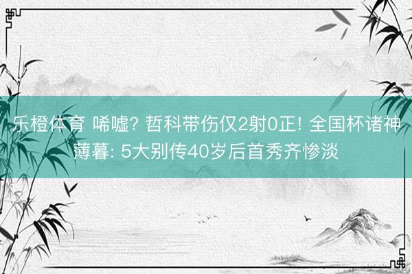乐橙体育 唏嘘? 哲科带伤仅2射0正! 全国杯诸神薄暮: 5大别传40岁后首秀齐惨淡